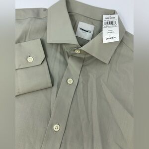 NEW!! Todd Snyder Solid Dress Shirt Men's 15.5 100% Wool Khaki Gray Z0 $218